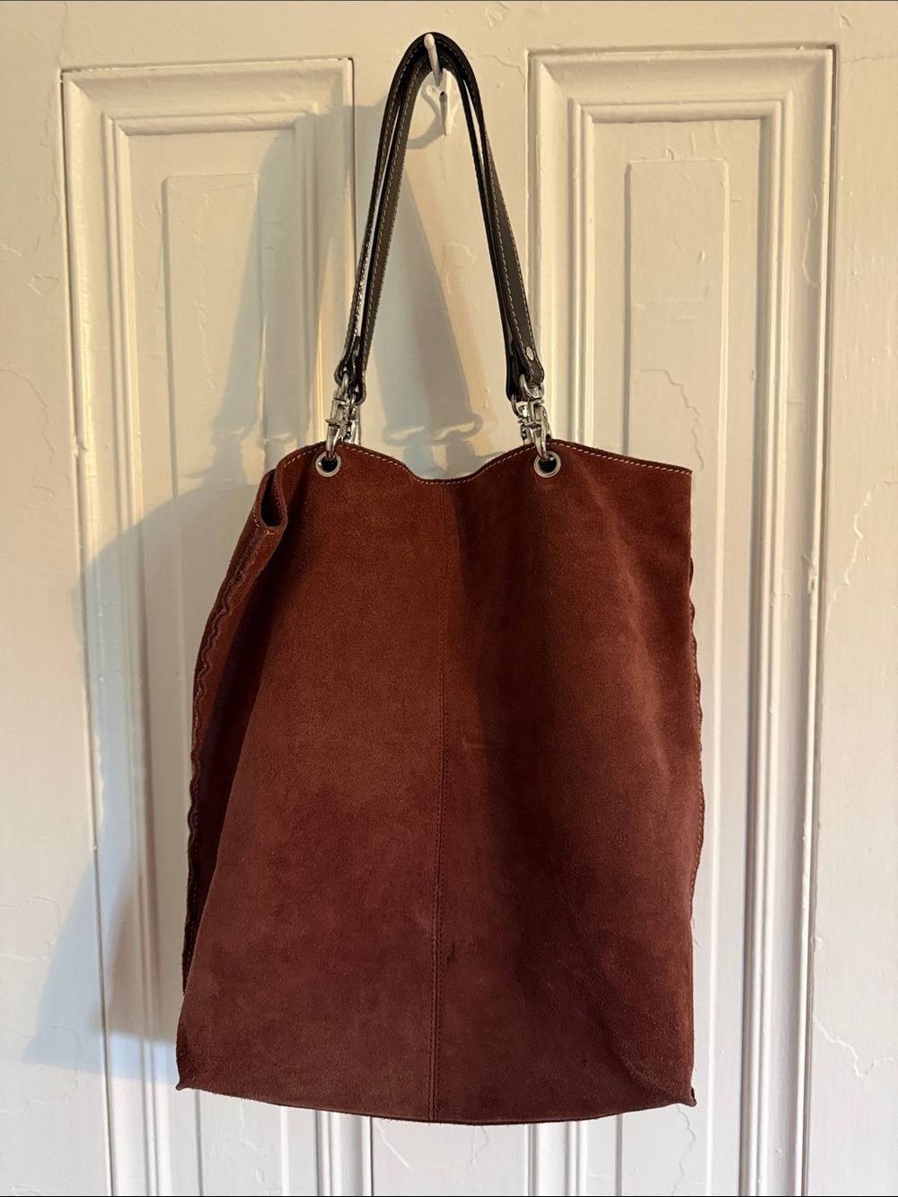J. McLaughlin Slouchy Brown Suede Western Boho Tote